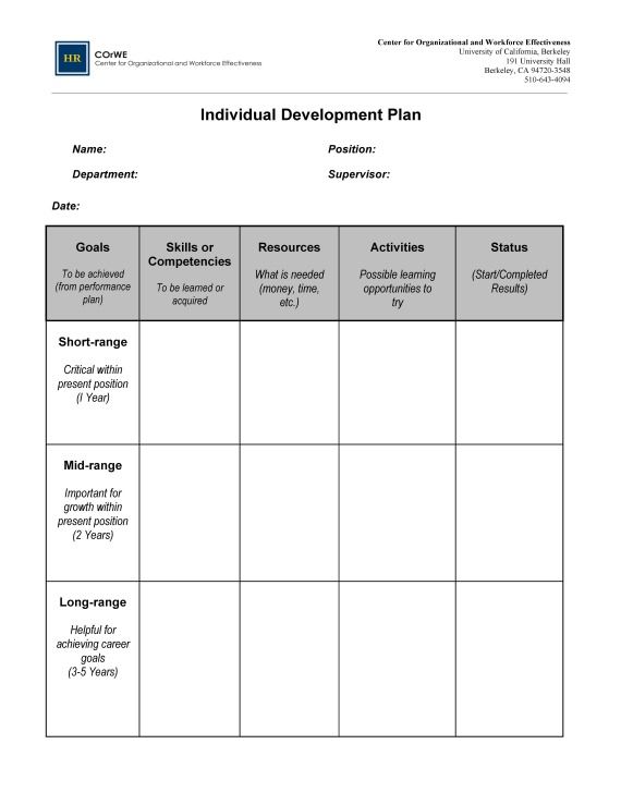 employee development plan sample